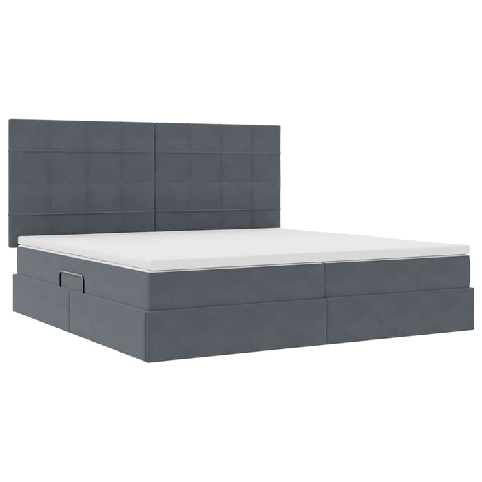 Pat cu lumini cu bandă LED Gri închis 200 x 200 cm Catifea - WALTI WALTI