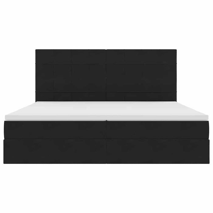 Pat cu lumini cu bandă LED Negru 200 x 200 cm Catifea - WALTI WALTI