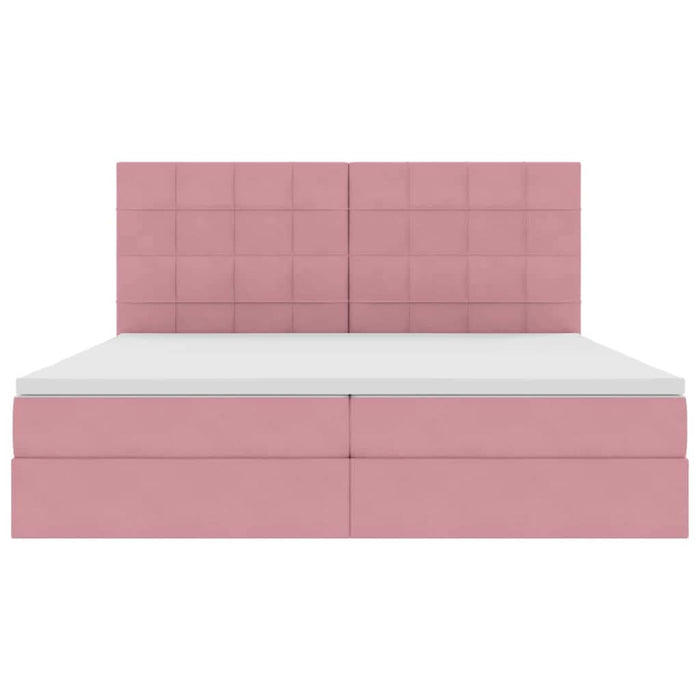 Pat cu lumini cu bandă LED Roz 200 x 200 cm Catifea - WALTI WALTI