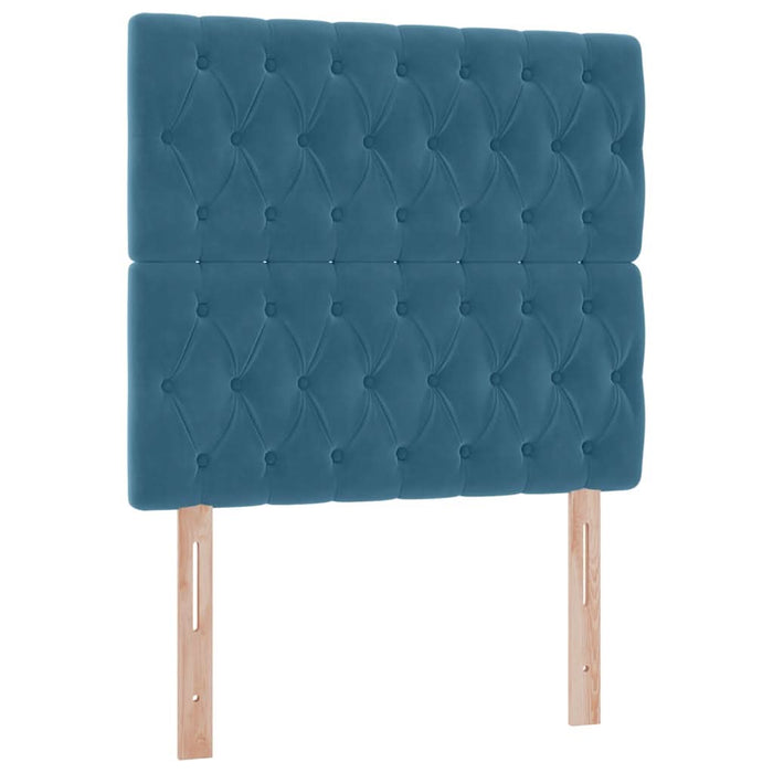 Pat cu saltea și LED cu led Albastru închis 90 x 190 cm Catifea - WALTI WALTI