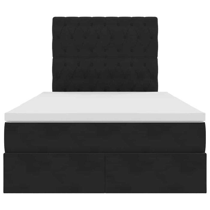 Pat cu saltea și LED cu saltea Negru 120 x 190 cm Catifea - WALTI WALTI