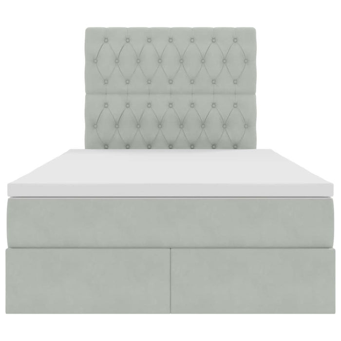 Pat cu lumini cu bandă LED Gri deschis 120 x 200 cm Catifea - WALTI WALTI