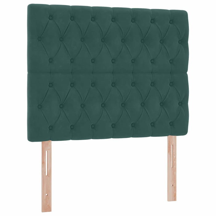 Pat cu lumini cu bandă LED Verde închis 120 x 200 cm Catifea - WALTI WALTI