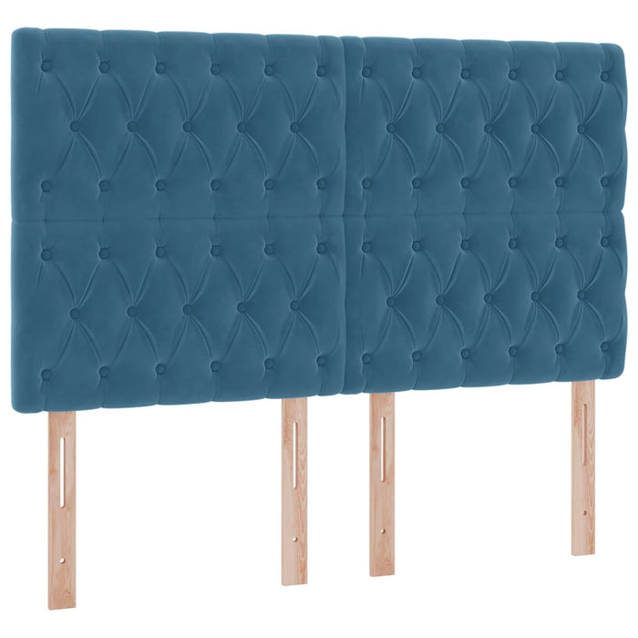 Pat cu lumini cu bandă LED Albastru închis 140 x 190 cm Catifea - WALTI WALTI
