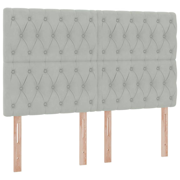 Pat cu lumini cu bandă LED Gri deschis 140 x 200 cm Catifea - WALTI WALTI