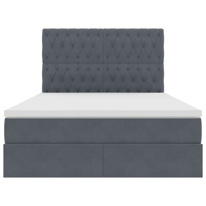 Pat cu lumini cu bandă LED Gri închis 140 x 200 cm Catifea - WALTI WALTI