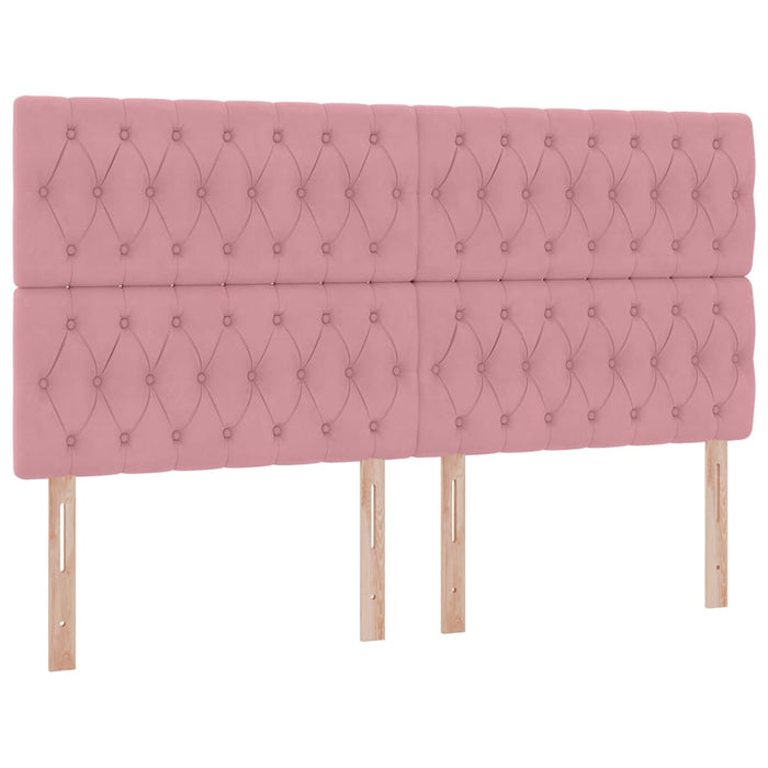 Pat cu saltea și LED cu saltea cu led Roz 160 x 200 cm Catifea - WALTI WALTI