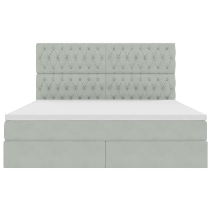 Pat cu lumini cu bandă LED Gri deschis 180 x 200 cm Catifea - WALTI WALTI