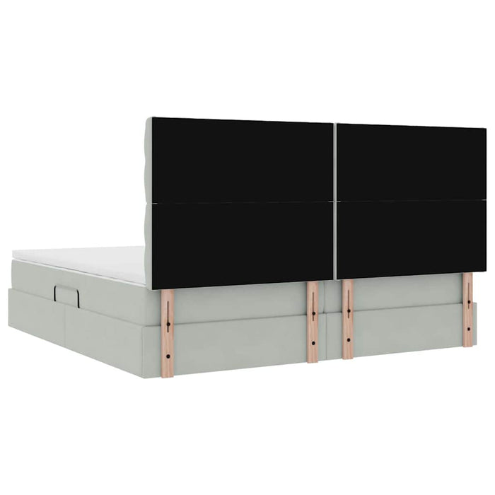 Pat cu lumini cu bandă LED Gri deschis 200 x 200 cm Catifea - WALTI WALTI