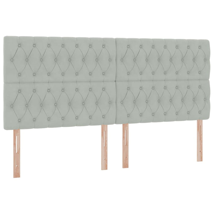 Pat cu lumini cu bandă LED Gri deschis 200 x 200 cm Catifea - WALTI WALTI