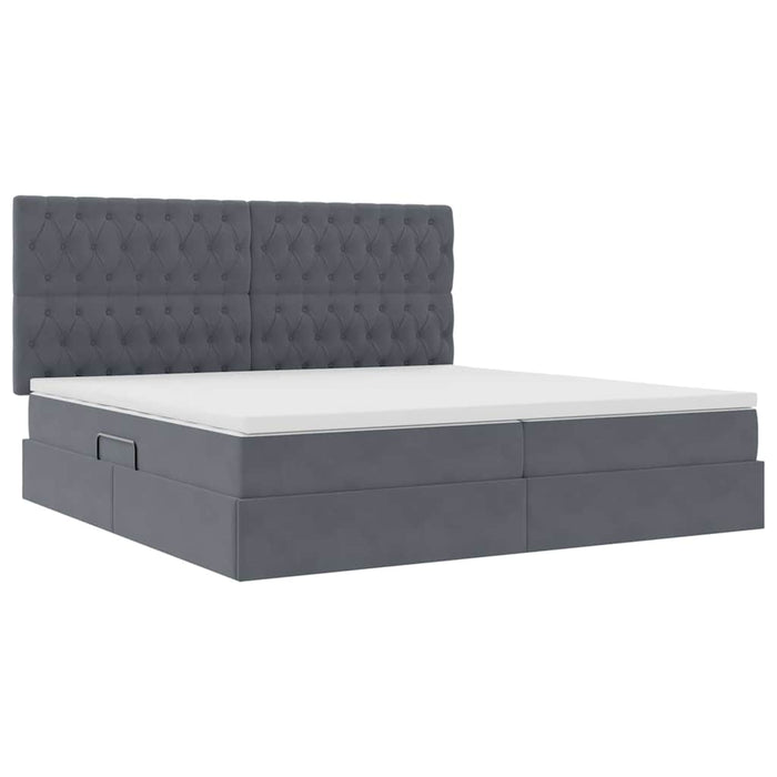 Pat cu lumini cu bandă LED Gri închis 200 x 200 cm Catifea - WALTI WALTI