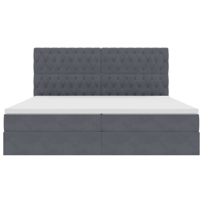 Pat cu lumini cu bandă LED Gri închis 200 x 200 cm Catifea - WALTI WALTI