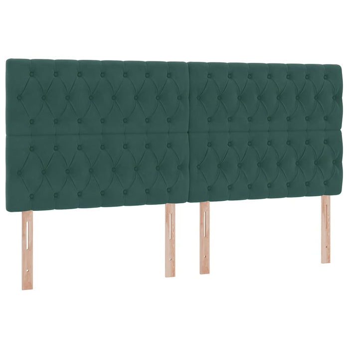 Pat cu saltea și LED cu led Verde închis 200 x 200 cm Catifea - WALTI WALTI