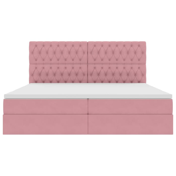 Pat cu lumini cu bandă LED Roz 200 x 200 cm Catifea - WALTI WALTI