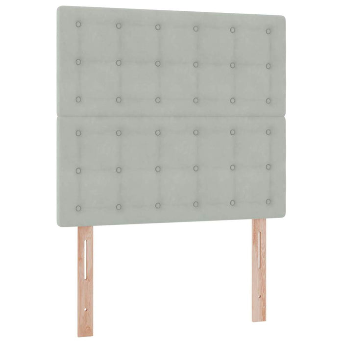 Pat cu saltea și LED cu saltea Gri deschis 90 x 200 cm Catifea - WALTI WALTI