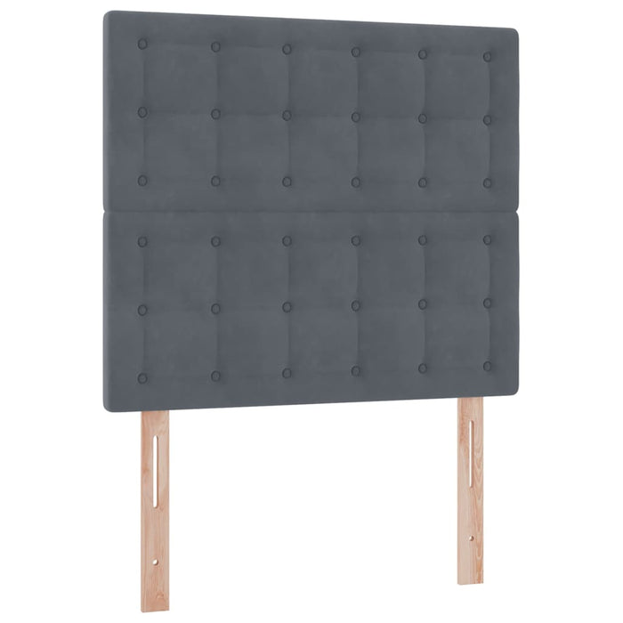 Pat cu saltea și LED cu saltea Gri închis 90 x 200 cm Catifea - WALTI WALTI