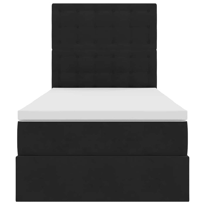 Pat cu saltea și LED cu saltea cu led Negru 90 x 200 cm Catifea - WALTI WALTI