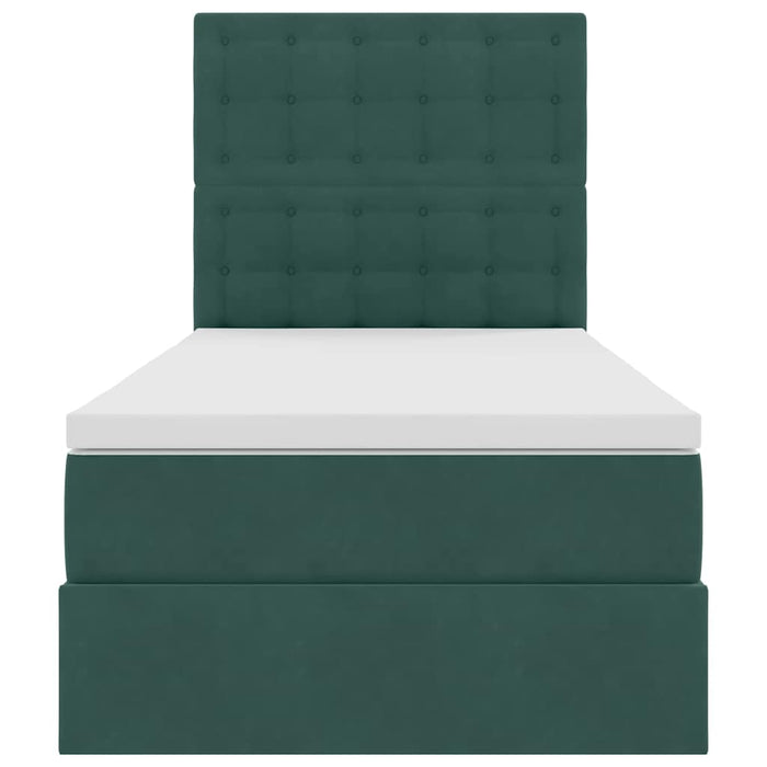 Pat cu saltea și LED cu saltea Verde închis 90 x 200 cm Catifea - WALTI WALTI