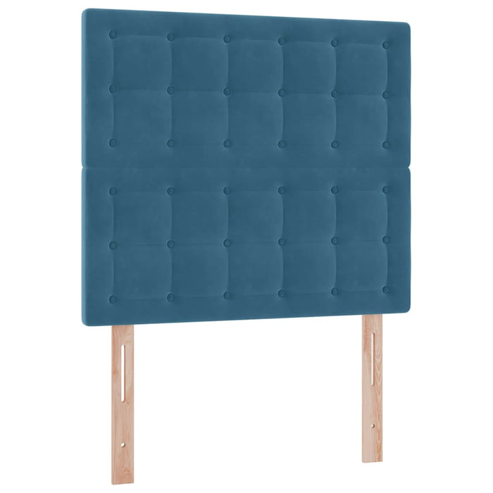 Pat cu saltea și LED Albastru închis 100 x 200 cm Catifea - WALTI WALTI
