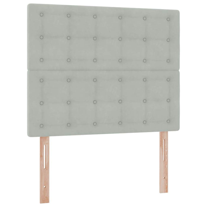 Pat cu lumini cu bandă LED Gri deschis 120 x 200 cm Catifea - WALTI WALTI