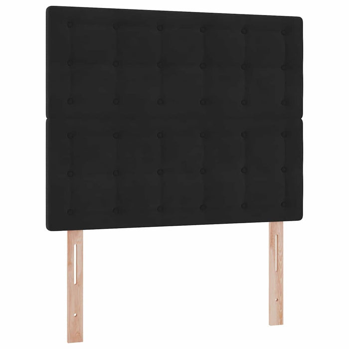 Pat cu lumini cu bandă LED Negru 120 x 200 cm Catifea - WALTI WALTI