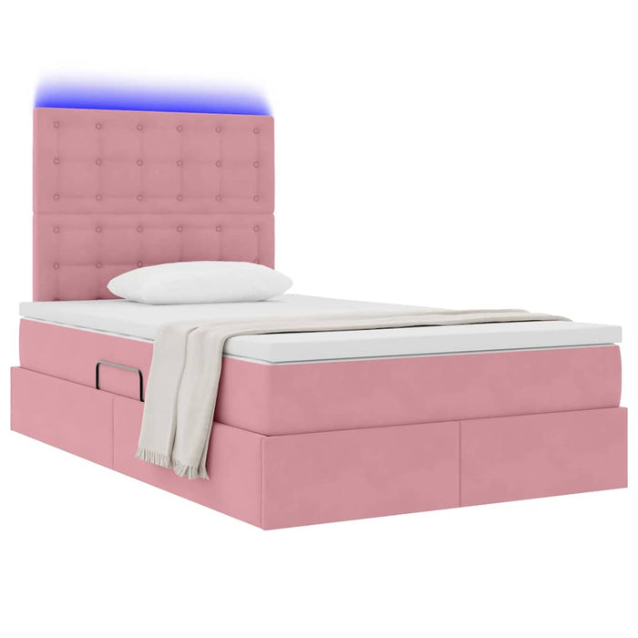 Pat cu saltea și LED cu saltea Roz 120 x 200 cm Catifea - WALTI WALTI