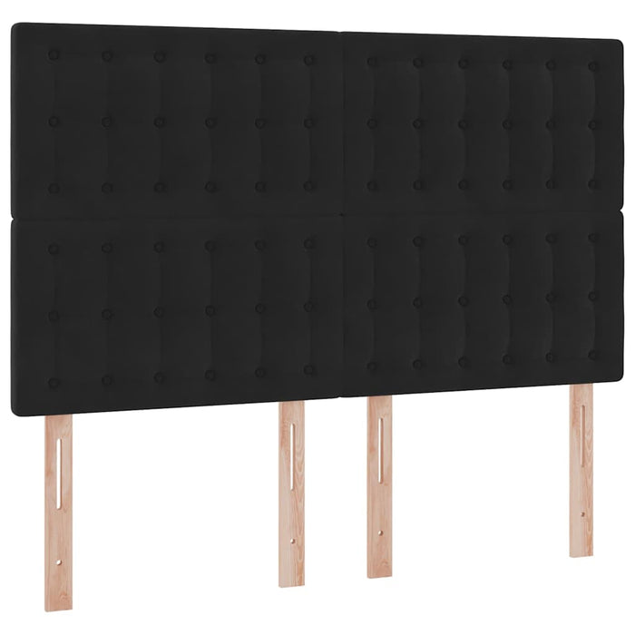 Pat cu lumini cu bandă LED Negru 140 x 190 cm Catifea - WALTI WALTI