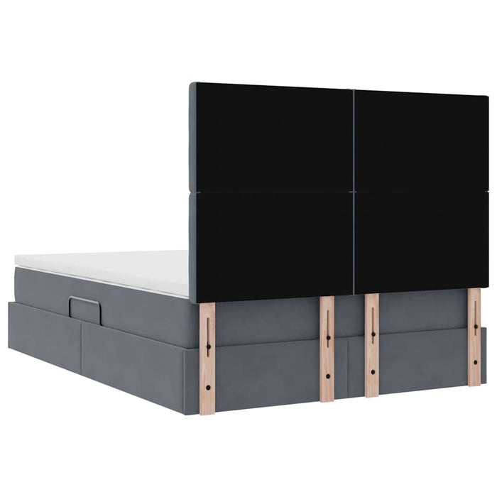 Pat cu lumini cu bandă LED Gri închis 140 x 200 cm Catifea - WALTI WALTI