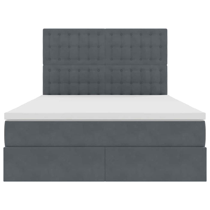Pat cu lumini cu bandă LED Gri închis 140 x 200 cm Catifea - WALTI WALTI