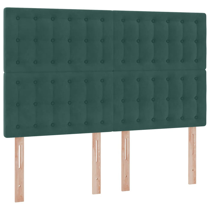 Pat cu lumini cu bandă LED Verde închis 140 x 200 cm Catifea - WALTI WALTI