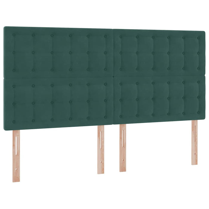 Pat cu lumini cu bandă LED Verde închis 160 x 200 cm Catifea - WALTI WALTI