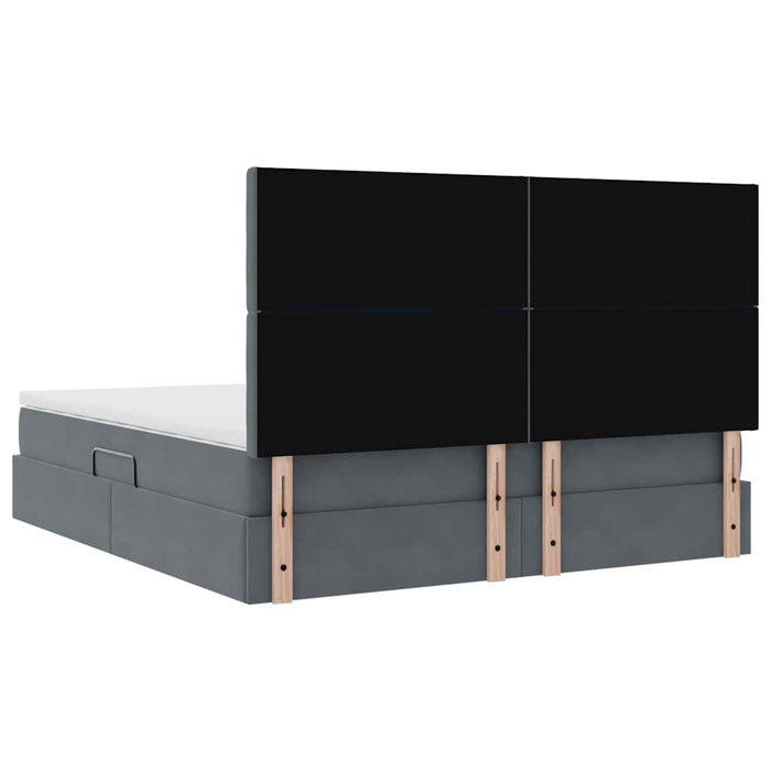 Pat cu lumini cu bandă LED Gri închis 180 x 200 cm Catifea - WALTI WALTI