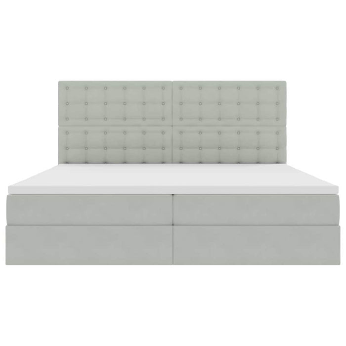 Pat cu lumini cu bandă LED Gri deschis 200 x 200 cm Catifea - WALTI WALTI