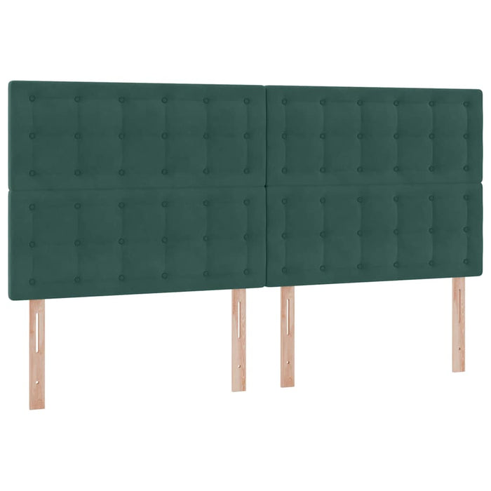 Pat cu saltea și LED cu led Verde închis 200 x 200 cm Catifea - WALTI WALTI