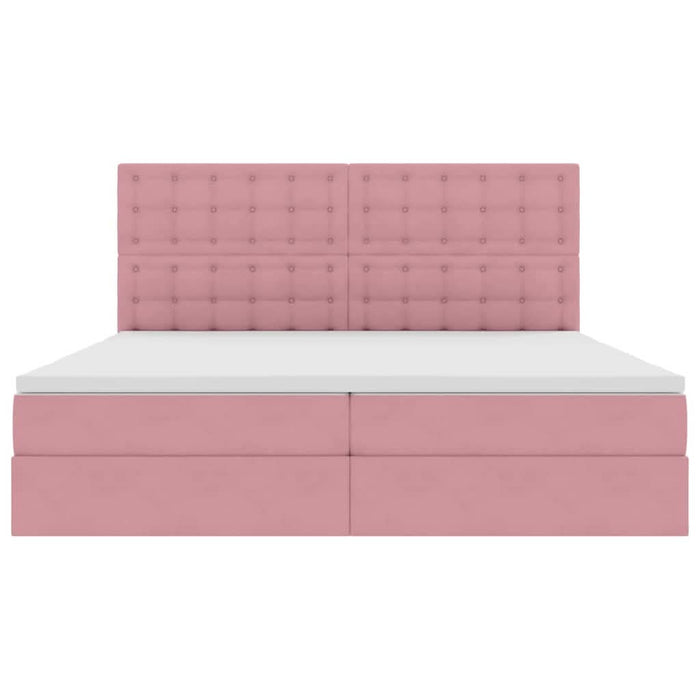 Pat cu lumini cu bandă LED Roz 200 x 200 cm Catifea - WALTI WALTI