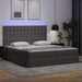 Pat cu saltea și LED Gri 180 x 200 cm Piele artificială - WALTI WALTI