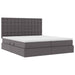Pat cu saltea și LED Gri 180 x 200 cm Piele artificială - WALTI WALTI