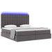 Pat cu saltea și LED Gri 180 x 200 cm Piele artificială - WALTI WALTI