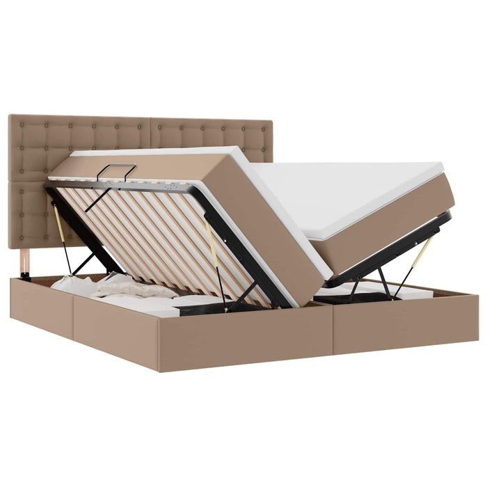 Pat cu saltea și LED Cappuccino 180 x 200 cm Piele artificială - WALTI WALTI