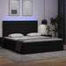 Pat cu saltea și LED Negru 200 x 200 cm Piele artificială - WALTI WALTI