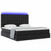 Pat cu saltea și LED Negru 200 x 200 cm Piele artificială - WALTI WALTI