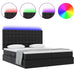Pat cu saltea și LED Negru 200 x 200 cm Piele artificială - WALTI WALTI