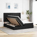 Pat cu lumini cu bandă LED Negru 180 x 200 cm țesătură - WALTI WALTI