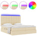 Pat cu lumini cu bandă LED Creme 200 x 200 cm țesătură - WALTI WALTI