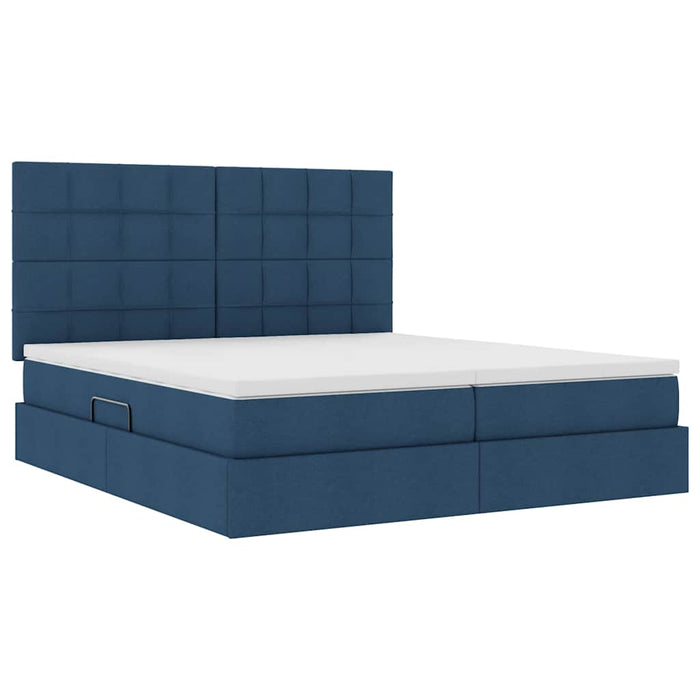 Pat cu lumini cu bandă LED albastru 200 x 200 cm țesătură - WALTI WALTI