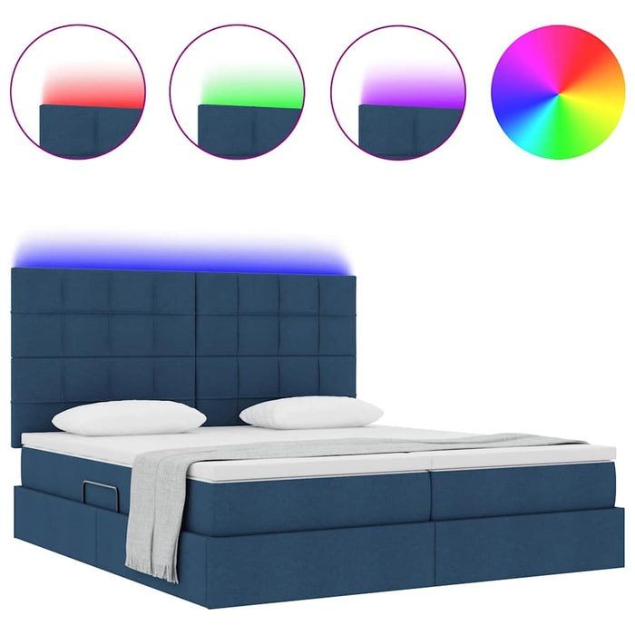 Pat cu lumini cu bandă LED albastru 200 x 200 cm țesătură - WALTI WALTI