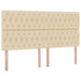 Pat cu lumini cu bandă LED Creme 180 x 200 cm țesătură - WALTI WALTI