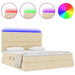 Pat cu lumini cu bandă LED Creme 200 x 200 cm țesătură - WALTI WALTI