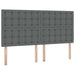 Pat cu lumini cu bandă LED Gri închis 180 x 200 cm țesătură - WALTI WALTI