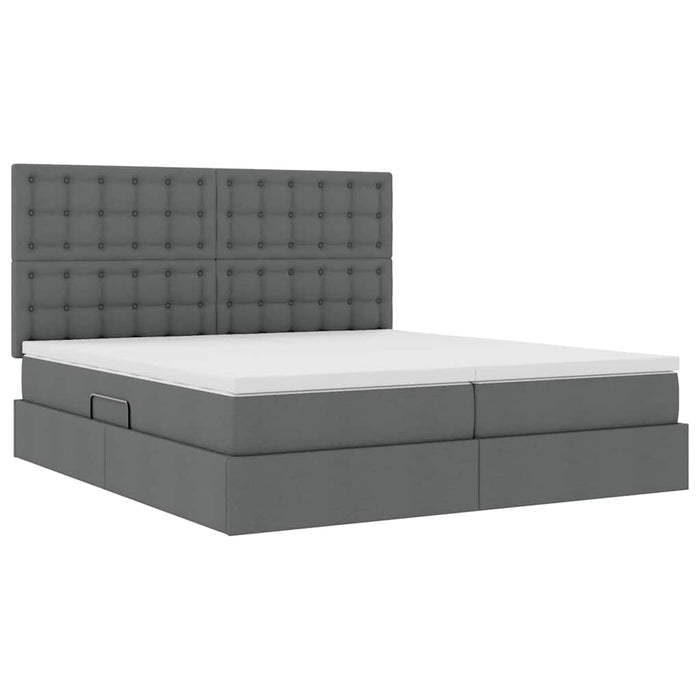 Pat cu lumini cu bandă LED Gri închis 200 x 200 cm țesătură - WALTI WALTI
